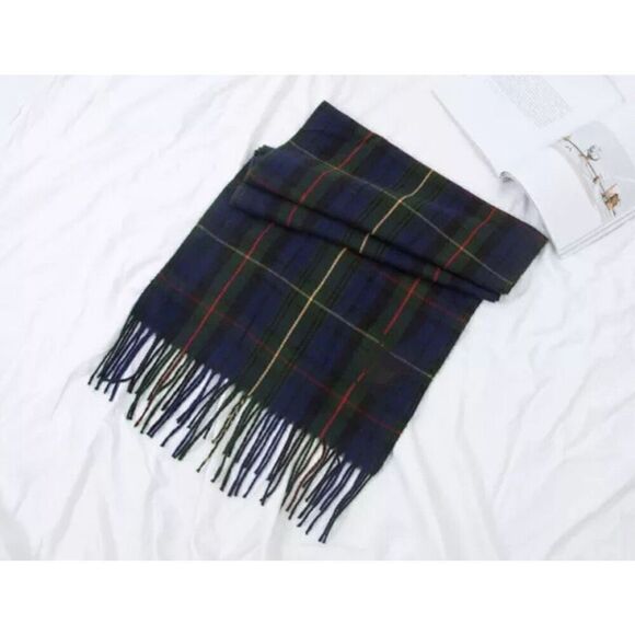 Blue and Green Plaid tartan Scarf - Picture 1 of 6